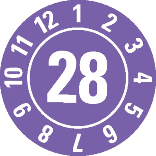 KSIGN Prüfplakette 28, violett, Dokumentenfolie, selbstklebend, Ø 10mm,128/Bogen KSIGN Prüfplakette 28, violett, Dokumentenfolie, selbstklebend, Ø 10mm,128/Bogen von KSIGN