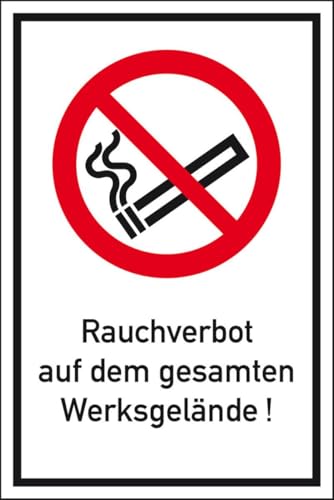 KSIGN Verbots-Kombischild Rauchverbot auf dem Werksgelände, Aluminium,400x600mm, DIN EN ISO 7010 P002 KSIGN Verbots-Kombischild Rauchverbot auf dem Werksgelände, Aluminium,400x600mm, DIN EN ISO 7010 P002 von KSIGN