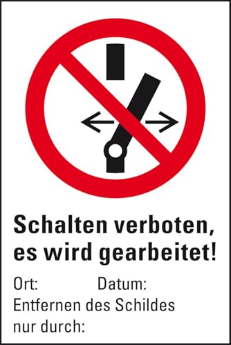 KSIGN Verbots-Kombischild Schalten verboten, Kunststoff, 150x200mm, ASRA1.3, DIN EN ISO 7010 P031 von KSIGN