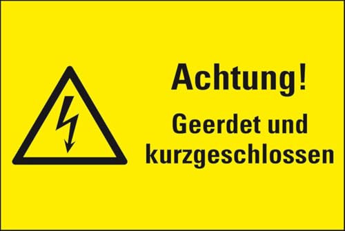 KSIGN Warn-Kombischild Achtung! Geerdet und kurzgeschlossen, Magnetfolie, 200x120mm KSIGN Warn-Kombischild Achtung! Geerdet und kurzgeschlossen, Magnetfolie, 200x120mm von KSIGN