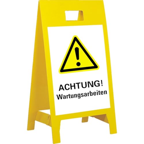 KSIGN Warnaufsteller Leicht, ACHT.Wartungsarbeiten, gelb, Polypropylen,350x650mm, 300g, ASR A1.3 KSIGN Warnaufsteller Leicht, ACHT.Wartungsarbeiten, gelb, Polypropylen,350x650mm, 300g, ASR A1.3 von KSIGN
