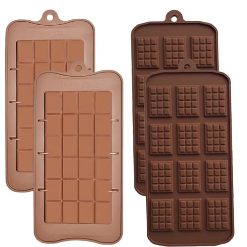 KSIUW 4 Pcs Silikonformen, Schokoladenformen Antihaft-Bonbonformen Kits Eiswürfelform Wachsschmelzform Zubehör DIY (2 Styles) von KSIUW