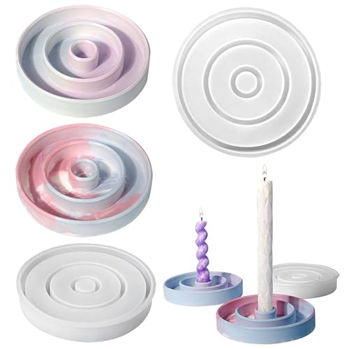 KSKSPE Kerzenhalter Silikonform Epoxidharz Formen,3D Kerze Silikonform, Gießform DIY Kerzenhalter Epoxidharzform, GießForm Kerzenhalter Beton. von KSKSPE