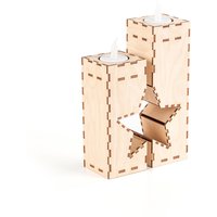 2 Teelichthalter Set Stern Aus Holz, Weihnachten Deko Teelicht von KSLaserart
