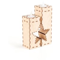 2 Teelichthalter Set Stern Aus Holz, Weihnachten Deko Teelicht von KSLaserart