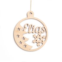 Personalisierte Weihnachtskugel Mit Namen Aus Holz, Weihnachten Weihnachtsbaum Weihnachtsbaumkugel, Geschenk, Ornament von KSLaserart