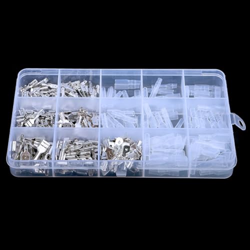 KSOPUERT 270 Stück Männliche und Weibliche Schnellspleiß Draht-Crimp Spatenklemmen, Blockverbinder 2,8 mm, 4,8 mm, 6,3 mm mit Isolierhülse KSOPUERT 270 Stück Männliche und Weibliche Schnellspleiß Draht-Crimp Spatenklemmen, Blockverbinder 2,8 mm, 4,8 mm, 6,3 mm mit Isolierhülse von KSOPUERT