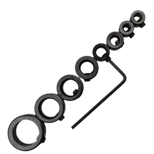 KSOPUERT Spiralbohrer-Tiefenanschlag-Kragen-Set enthält 8 verstellbare Begrenzungsringe aus Karbonstahl (3, 4, 5, 6, 8, 10, 12, 16 mm) für Holzbearbeitung, Bohren, Schraubklemmen und präzise von KSOPUERT