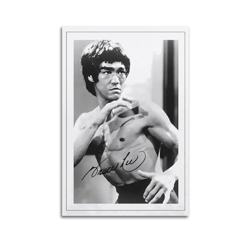 KSOXDAITIP Autogrammposter von Bruce Lee, dekoratives Gemälde, Leinwand, Wandposter und Kunstdruck, moderne Familienschlafzimmer-Dekoration, Poster, 60 x 90 cm von KSOXDAITIP