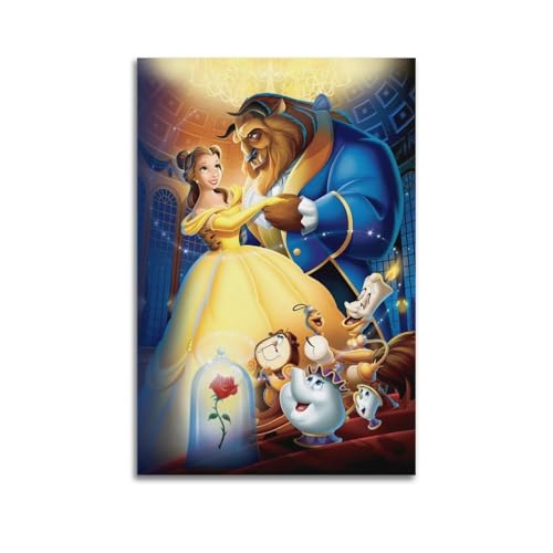 KSOXDAITIP Filmposter "Die Schöne und das Biest", dekoratives Gemälde, Leinwand, Wandposter und Kunstdruck, moderne Familienschlafzimmer-Dekoration, Poster, 20 x 30 cm von KSOXDAITIP