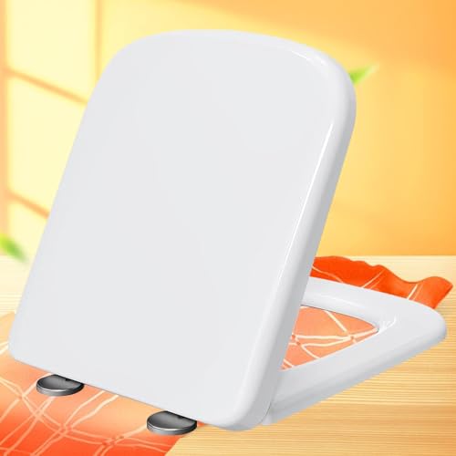 Eckig Toilettendeckel mit Absenkautomatik Wc Sitz Softclose Antibakterielle Klobrille aus Duroplast Abnehmbare Nachhaltiger Wc Deckel Top-Installation,white-34 * 45cm Eckig Toilettendeckel mit Absenkautomatik Wc Sitz Softclose Antibakterielle Klobrille aus Duroplast Abnehmbare Nachhaltiger Wc Deckel Top-Installation,white-34 * 45cm von KSQP