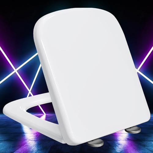 Eckig Toilettendeckel mit Absenkautomatik Wc Sitz Softclose Familien Klobrille Quick Release Easy-Clean-Funktion Toilettensitz für Jede Toilette Geeignet,white-34 * 45cm Eckig Toilettendeckel mit Absenkautomatik Wc Sitz Softclose Familien Klobrille Quick Release Easy-Clean-Funktion Toilettensitz für Jede Toilette Geeignet,white-34 * 45cm von KSQP