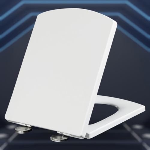 Eckig Toilettendeckel mit Absenkautomatik Wc Sitz Softclose Toilettensitz mit Absenkautomatik Quick Release Wc Deckel Stabile QualitäT Einfache Montage,white-34.5 * 43cm Eckig Toilettendeckel mit Absenkautomatik Wc Sitz Softclose Toilettensitz mit Absenkautomatik Quick Release Wc Deckel Stabile QualitäT Einfache Montage,white-34.5 * 43cm von KSQP
