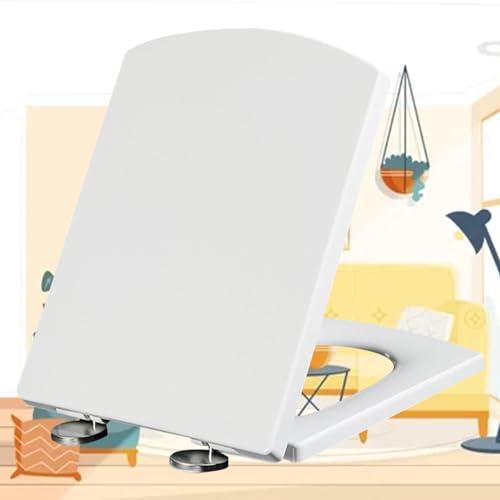 Toilettendeckel Absenkautomatik Eckig Wc Sitz Softclose Weiß Eckig Toilettensitz Klositz Antibakterieller Stabile Verstellbaren Edelstahlscharnieren Klositz,white-34.5 * 43cm Toilettendeckel Absenkautomatik Eckig Wc Sitz Softclose Weiß Eckig Toilettensitz Klositz Antibakterieller Stabile Verstellbaren Edelstahlscharnieren Klositz,white-34.5 * 43cm von KSQP