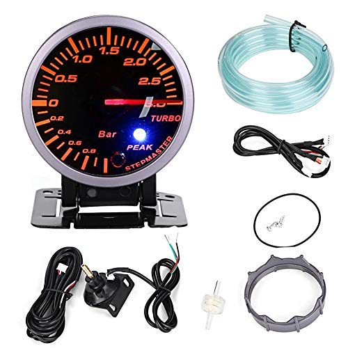 KSTE Turbo Ladedruckanzeige, 2,5 Zoll 60mm 3.0 Bar DC12V Turbo Boost Messgerät Meter Zeiger LED Digital Turbo Boost Gauge für Auto Änderung von KSTE