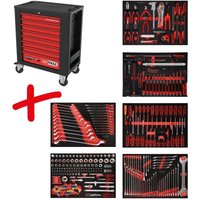 Ks Tools Werkstattwagen-Satz PERFORMANCEplus P15 mit 284 Werkzeugen für 6 Schubladen von KSTOOLS