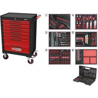 Kstools - ks tools ECOline schwarz/rot Werkstattwagen mit 7 Schubladen und 598 Premium-Werkzeugen ( 897.7598 ) von KSTOOLS
