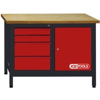 Werkbank mit 4 Schubladen und 1 Tür, H840xB1200xT600mm von KSTOOLS