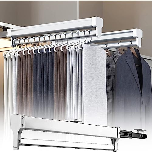 Ausziehbare Kleiderstange für Kleiderschränke verschiebbare Kleiderschrank verstellbare 35–80 cm lange Schiene, ideales Schrank-Organizer-Rack,40cm von KSTORE