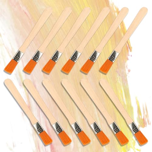 KSUKTSW 12er-Set Borstenpinsel in verschiedenen Größen für Farben, Beizen, Lacke und Acrylfarben. Flachpinsel zum Streichen von Wänden. Ideal für DIY Projekte von KSUKTSW