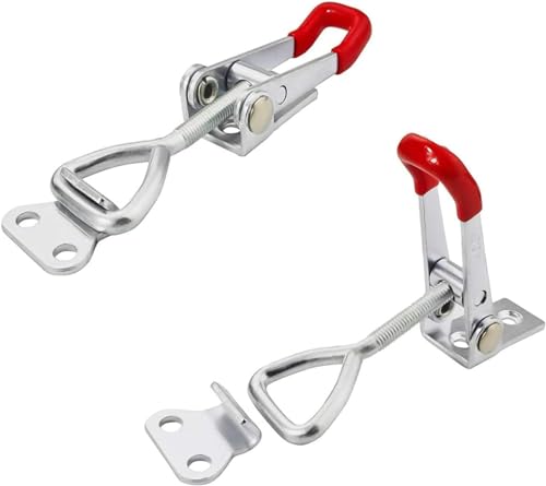 Toggle Catch Latches, Metall-Kipp klemme, 100kg/220lbs, verstellbare Kippklemme, Heavy-Duty-Handwerkzeug-Schnell spanner, GH-4001 Tür-Schrank-Kasten-Kofferraum-Koffer-Rauchs chlag scheibe (2 PCS) von KSVS