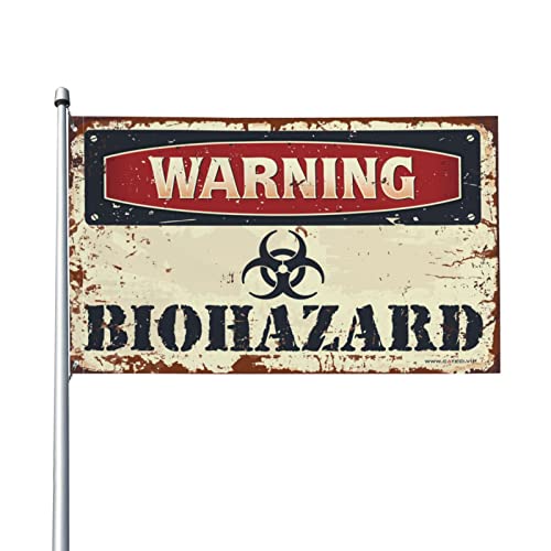 Barzubehör für Männerhöhle, Warnung, Biogefahr, Flagge, Schlafsaal, lustige Windsäcke für den Außenbereich (30 x 45 cm) von KSXS