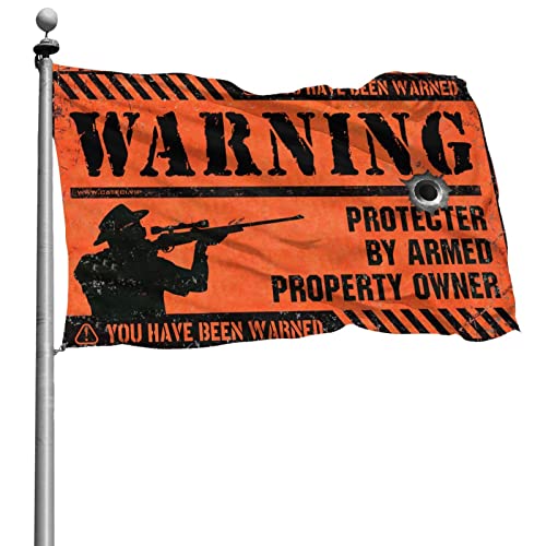 College-Zimmer-Schild, Warnschutz von Armed Property Owner Flagge, lustige Geschenke für Boss, Jungen, Schlafzimmer-Dekoration (60 x 90 cm) von KSXS