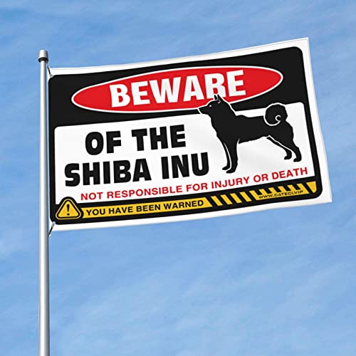 College-Zimmer-Schild "Beware Of Shiba Inu", lustiges Geschenk für Boss, Jungen, Schlafzimmer-Dekoration (152 x 244 cm) von KSXS