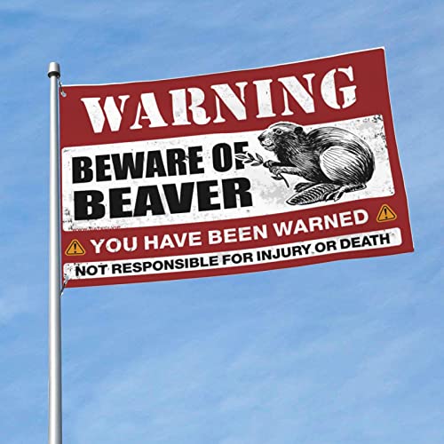 College-Zimmer-Schild mit Aufschrift "Beware Of Beaver", lustiges Geschenk für Boss, Jungen, Schlafzimmer-Dekoration (120 x 180 cm) von KSXS