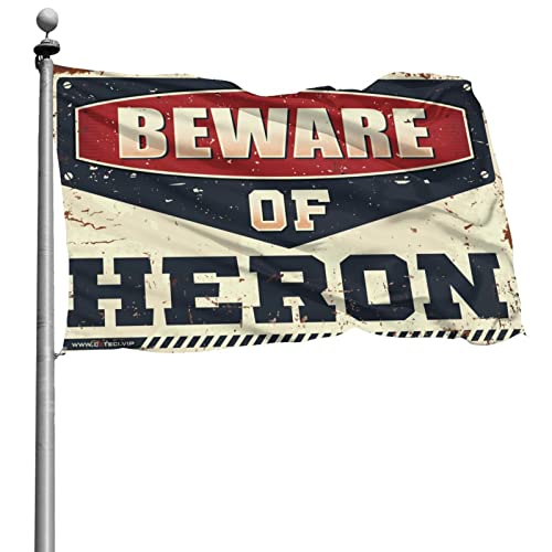 College-Zimmer-Schild mit Aufschrift "Beware Of Heron", lustiges Geschenk für Boss, Jungen, Schlafzimmer-Dekoration (120 x 180 cm) von KSXS