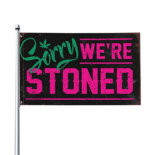 College-Zimmer-Schild mit Aufschrift "Sorry We'Re Stoned", lustiges Geschenk für Boss, Jungen, Schlafzimmer-Dekoration (120 x 180 cm) von KSXS