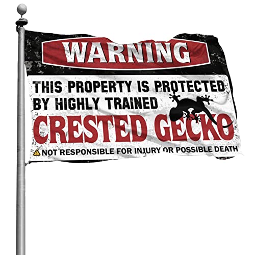 College-Zimmer-Schild mit Aufschrift "Warning This Property Is Protected By A Highly Trained By A Highly Trained Crested Gecko-Flagge", lustiges Geschenk für Boss, Jungen, Schlafzimmerdekoration (152 von KSXS