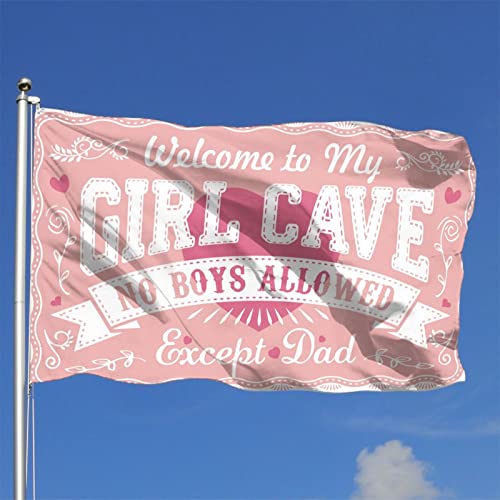 Flagge für Wohnheim, lustiges Schild mit Aufschrift "No Boys allowed", für Mädchen, Flagge, Männerhöhle, Dekoration, Gartenflagge, lustig (152 x 244 cm) von KSXS
