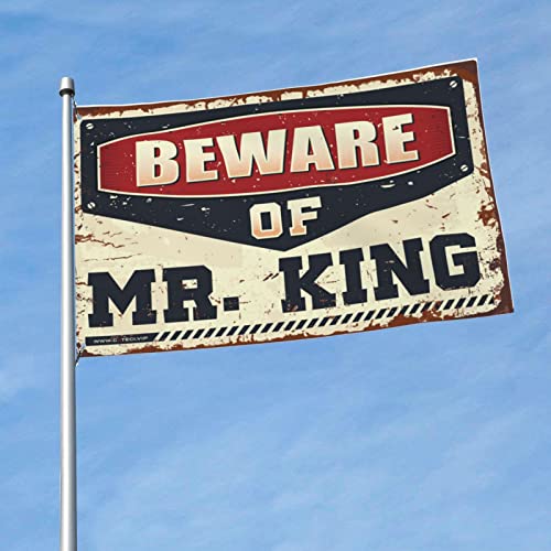 Flagge für Zimmer, Jungs, Vorsicht vor Mr. King, Herbst-Hof-Dekoration, Hinterhof-Dekorationen (152 x 244 cm) von KSXS