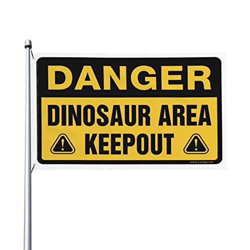 Flagge für Zimmer, Mädchen, Gefahr, Dinosaurierbereich, hält draußen, Flagge für Schlafsäle, lustige Schlafzimmer-Dekoration (60 x 90 cm) von KSXS