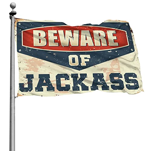 Flagge für Zimmer, Mädchen, Vorsicht vor Jackass, lustige Terrassendekoration, Gamer-Zubehör (152 x 244 cm) von KSXS