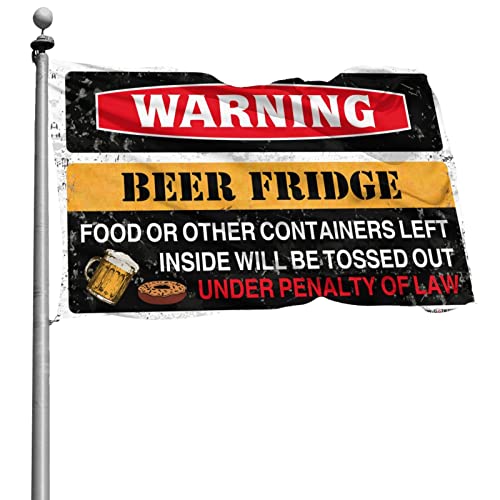 Flagge mit Aufschrift "Man Cave Rules", Warnung, Bier, Kühlschrank-Flagge, Dekoration für Schlafzimmer, Außenbereich, 120 x 180 cm von KSXS