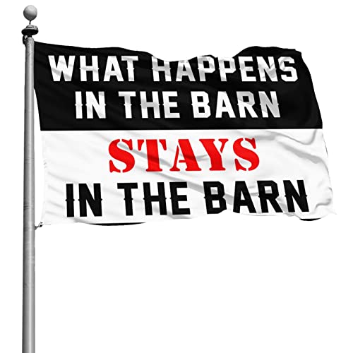Flaggen-Dekoration für Schlafzimmer und Außenbereich, Motiv: Man Cave Rules What Happens In The Barn Stays In The Barn (30 x 45 cm) von KSXS
