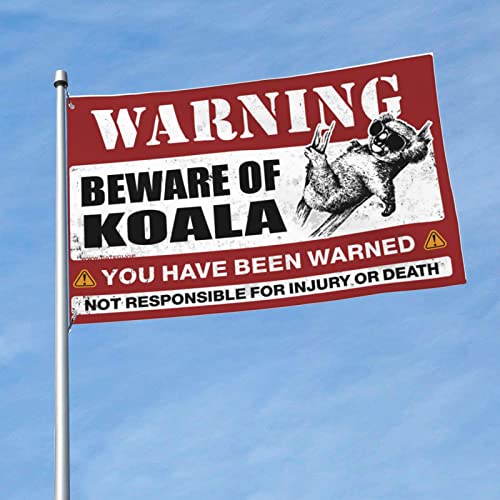 Flaggen für Männerhöhle, Vorsicht vor Koala-Flagge, Wohnmobil-Flagge, Pool-Dekoration (120 x 180 cm) von KSXS