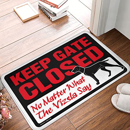 Fußmatte für den Außenbereich, Aufschrift "Keep Gate Closed No Matter What The Vizsla Say", kleine Fußmatte für den Außenbereich, Aufschrift "Welcome-Ish", 40 x 60 cm von KSXS