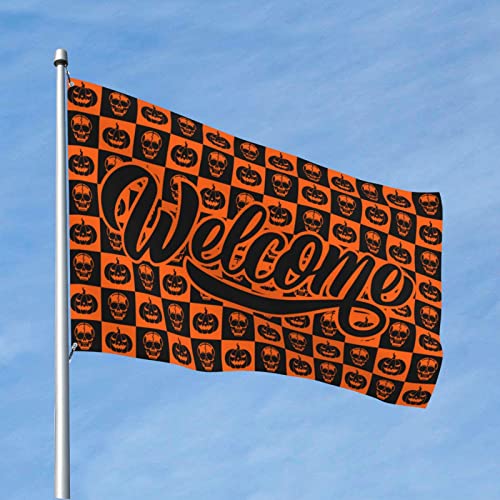 Garagenzubehör für Männerhöhle, Halloween, Kürbis und Totenkopf-Flagge, Raumzubehör, Pool-Dekoration (30 x 45 cm) von KSXS