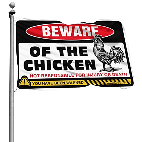 Gartenflagge, lustig, "Beware Of Chicken", Herren-Dekoration, cooles Raumzubehör für Teenager, Jungen (30 x 45 cm) von KSXS