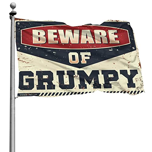 Gartenflagge "Beware Of Grumpy", lustige kleine Flaggen (152 x 244 cm) von KSXS