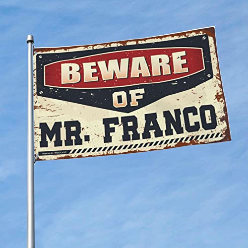 Heimdekoration für Männer, Vorsicht vor Mr. Franco, Flagge für Schlafzimmer, Camper, Dekoration (120 x 180 cm) von KSXS