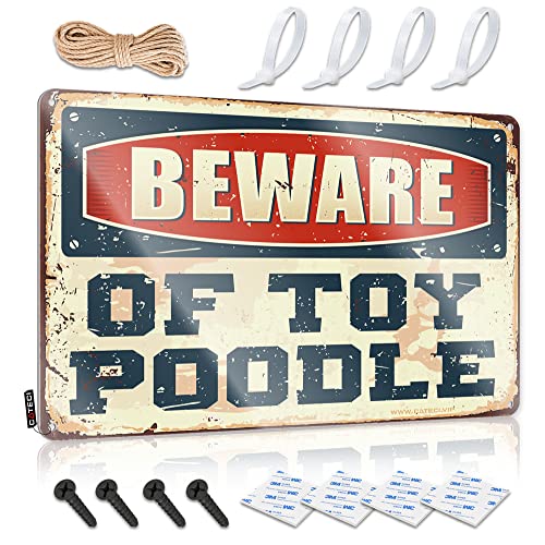 KSXS Bar Accessories Schild "Man Cave Beware of Toy", Pudel, Warnschilder für Schlafzimmer, Bar, Spiegel für Männerhöhle, 20 x 30 cm von KSXS