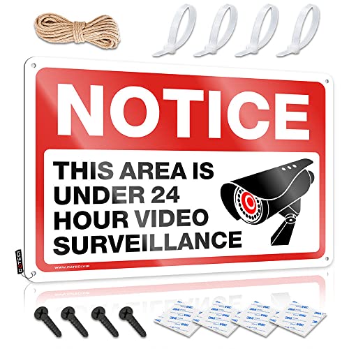 KSXS Blech-Barschilder Notice - This Area is Under 24 Hour Video Surveillance Blechschild Bar Rules Blechschild Metall Bar Schilder (20 x 30 cm) von KSXS