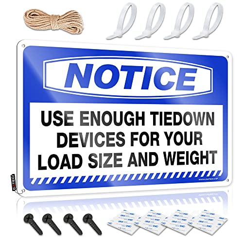 KSXS Blech-Wanddekoration, Hinweis "Use Enough Tiedown Devices for Your Load Size and Weight Tin Sign Stuff for Your Room", kleine Metalldose (20 x 30 cm) von KSXS
