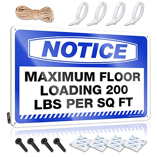 KSXS Blechschild mit Aufschrift "Bar Man Cave Decor Notice Maximum Floor Loading 90.7 kg Per Sq Ft Tin Sign Bar Sign Home Decor Warnschild (20 x 30 cm) von KSXS