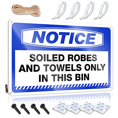 KSXS Home Blechschild Notice Soiled Robes and Towels Only in This Bin Blechschild Dekor Blechschilder für Garage (30 x 40 cm) von KSXS