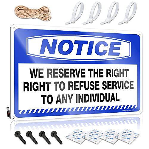 KSXS Lustiges Posterschild mit Aufschrift "Notice We Reserve The Right to Refuse Service to Any Individual", Blechschilder, Warnschild für Männerhöhle (30 x 40 cm) von KSXS